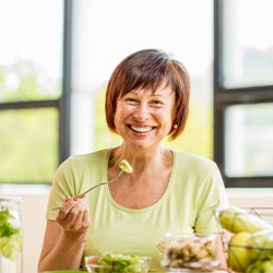 older woman eating healthy foods